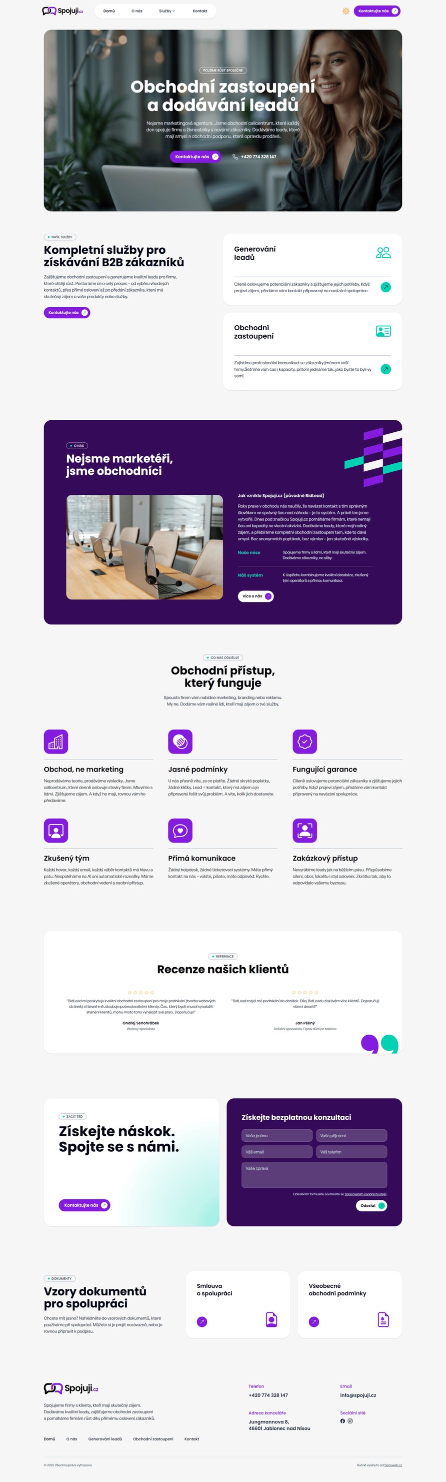 Ukázka webu Spojuji.cz