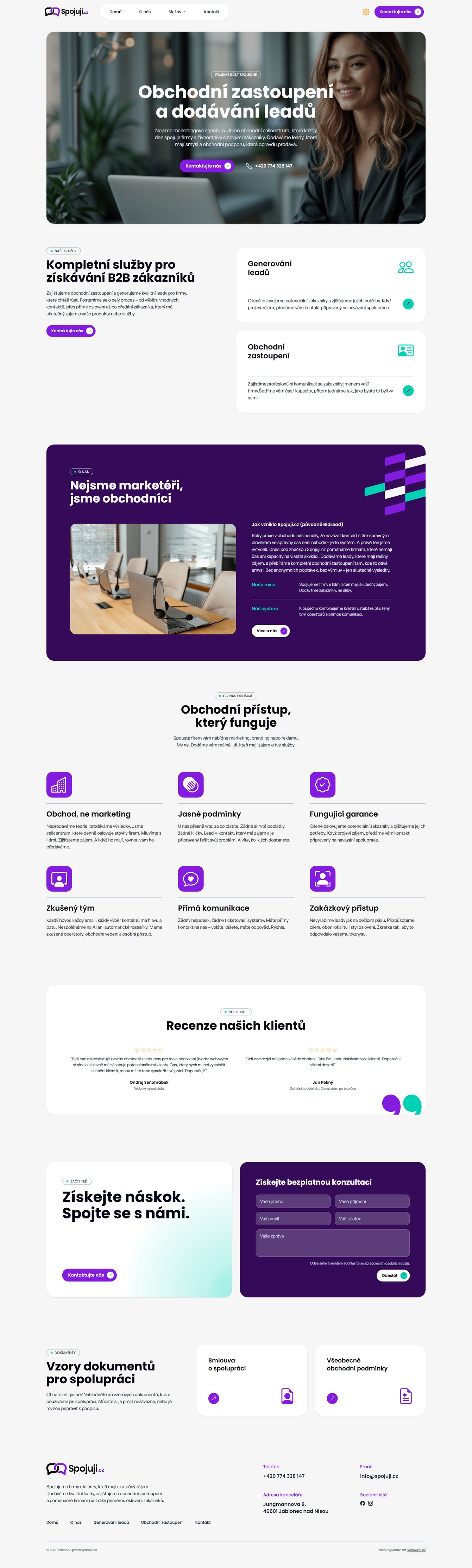 Ukázka webu Spojuji.cz